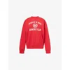 Sporty And Rich Womens Varsity Crest Brand-print Cotton-jersey Sweatshirt Ruby In Ruby