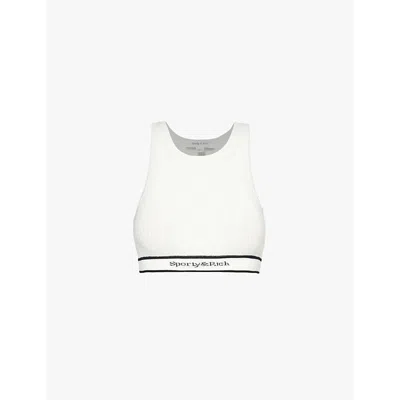 Sporty And Rich Off-white Serif Logo Tank Top In Off White