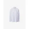 Sporty And Rich Womens Striped Oversized Cotton-poplin Shirt Blue Striped Xs In Blue Striped