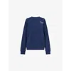 Sporty And Rich Womens Navy Bristol Faubourg Logo-print Cotton-jersey Sweatshirt In Navy