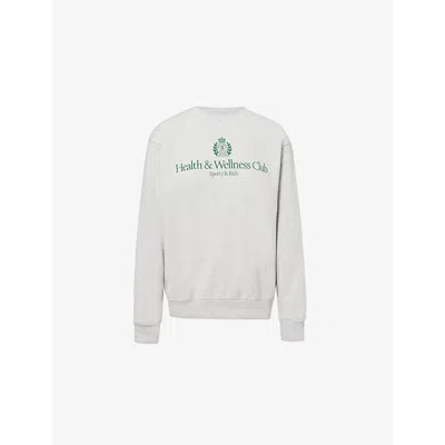 Sporty And Rich Womens Country Brand-print Cotton-blend Jersey Sweatshirt Heather Gray