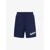 Sporty And Rich Womens Dodgers Gym Brand-print Cotton-jersey Shorts Dark Navy Xs In Blue