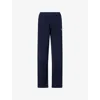 Sporty And Rich Womens Dark Navy Duty Embroidered-logo Cashmere-and-wool Jogging Bottoms In Blue