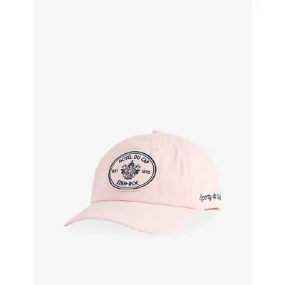 Sporty And Rich Womens Eden Crest Embroidered Cotton Baseball Cap Pink Dolphin