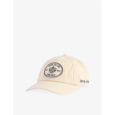Sporty And Rich Womens Cream Eden Crest Embroidered Cotton Baseball Cap In White