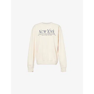 Sporty And Rich Womens Ny 94 Round-neck Cotton-jersey Sweatshirt Cream