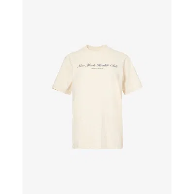 Sporty And Rich Womens Cream Ny Health Club Cotton-jersey T-shirt