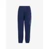 Sporty And Rich Womens Dark Navy Ny Tennis Club Elasticated-cuffs Cotton-jersey Jogging Bottoms Xl In Blue