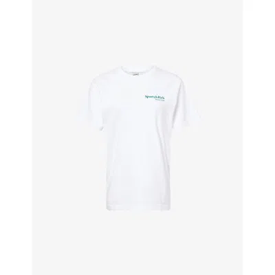 Sporty And Rich Womens White Play Tennis Short-sleeves Cotton-jersey T-shirt Xl
