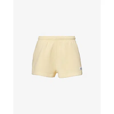 Sporty And Rich Womens Almond Runner Two-slip-pockets Cotton-blend Shorts