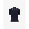 Sporty And Rich Womens Serif Cable Knitted Polo Shirt Navy In Navy