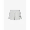 Sporty And Rich Womens Heather Gray Varsity Crest Disco Two-slip-pockets Cotton-blend Shorts In Grey