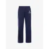 Sporty And Rich Womens Vendome Brand-embroidery Straight-leg Mid-rise Woven-blend Jogging Bottoms Navy In Navy