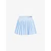 Sporty And Rich Womens Washed Hydrangea Anae Pleated Cotton-poplin Mini Skirt In Washed Hydrangea