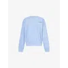 Sporty And Rich Womens Washed Hydrangea Wimbledon Round-neck Cotton-jersey Sweatshirt Xl In Washed Hydrangea