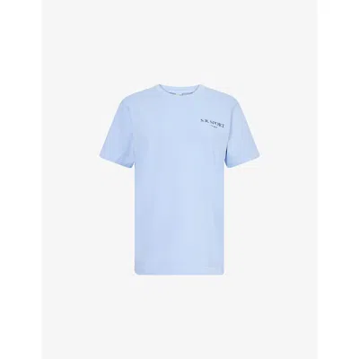 Sporty And Rich Womens Washed Hydrangea Wimbledon Round-neck Cotton-jersey T-shirt Xs