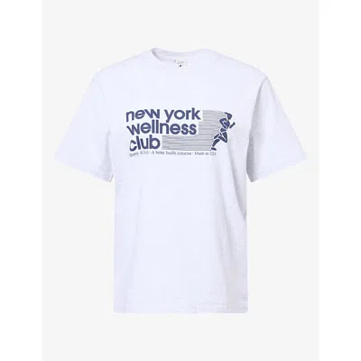 Sporty And Rich Womens Wellness Club Cotton T-shirt Heather Gray In Multi