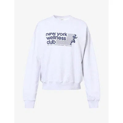 Sporty And Rich Womens Wellness Club Crewneck Jersey Jumper Heather Gray