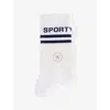 Sporty And Rich Womens White Bold Logo Cotton-blend Socks In White