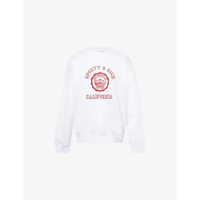 Sporty And Rich Womens California Emblem Printed Cotton-jersey Sweatshirt White In Multicolor