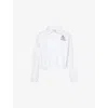 Sporty And Rich Womens White Crown Country Cropped Cotton-jersey Polo Sweatshirt Xs In White