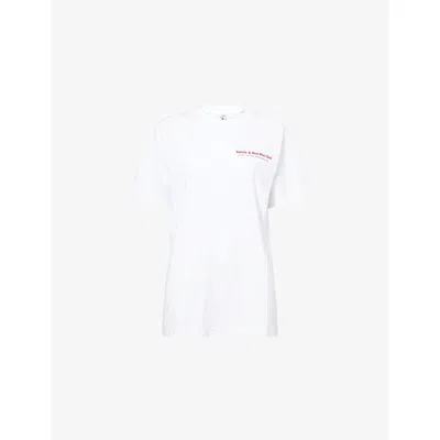 Sporty And Rich Womens Sporty & Rich Duty Run Club Cotton T-shirt In White