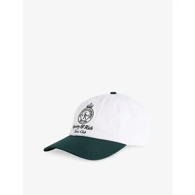 Sporty And Rich Womens White Forest Tencrown Tennis Cotton Baseball Cap