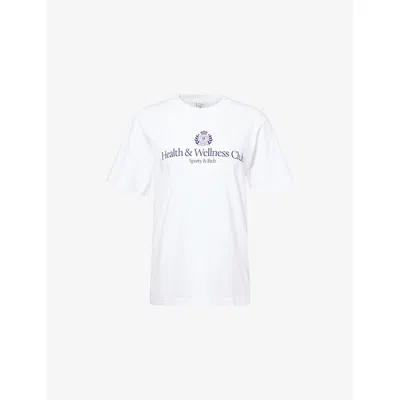 Sporty And Rich Womens Sporty & Rich H&w Crest Round-neck Cotton-jersey T-shirt