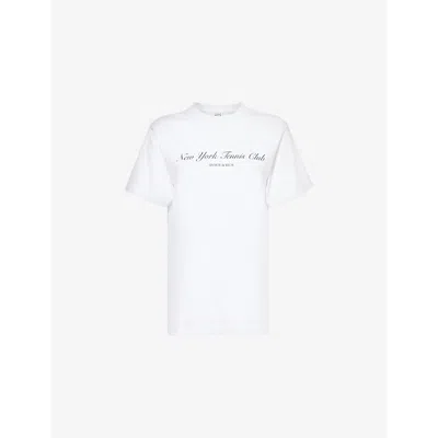 Sporty And Rich Womens White Ny Health Club Short-sleeve Cotton-jersey T-shirt