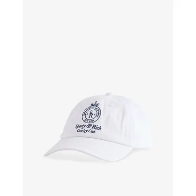 Sporty And Rich Womens White Riding Country Club Cotton-twill Cap