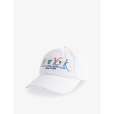 Sporty And Rich Womens White Ruby Ny 94 Embroidered Cotton Baseball Cap