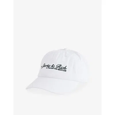 Sporty And Rich Womens White Syracuse Logo-embroidered Cotton Baseball Cap