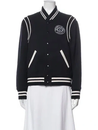 Pre-owned Sporty And Rich Wool Bomber Jacket In Black