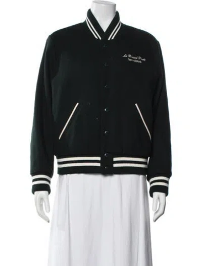 Pre-owned Sporty And Rich Wool Bomber Jacket In Green