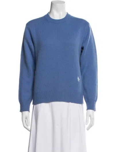 Pre-owned Sporty And Rich Wool Crew Neck Sweater In Blue