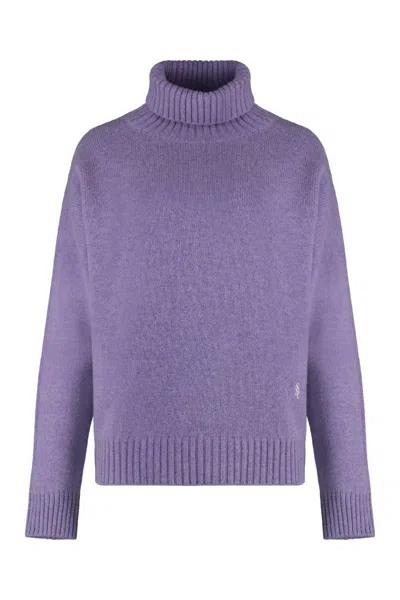 Sporty And Rich Sporty & Rich Wool Turtleneck Sweater In Purple