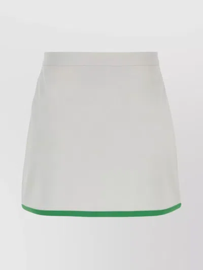 Sporty And Rich Wrap Skirt Contrast Trim In White