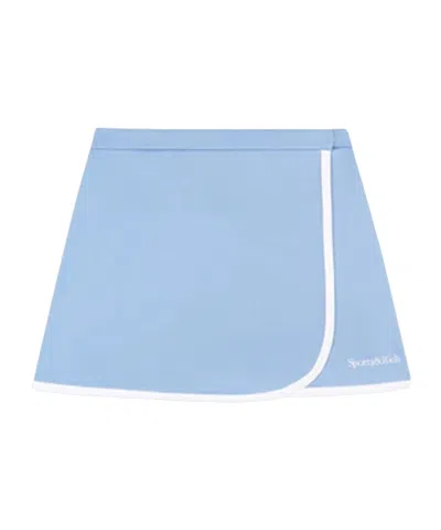 Sporty And Rich Wrap Skirt In Sky Blue/white