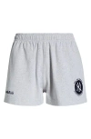 Sporty And Rich Sporty & Rich X '47 Mlb New York Yankees World Series Disco Sweat Shorts In Gray
