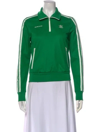 Pre-owned Sporty & Rich X Adidas Long Sleeve Polo W/ Tags In Green