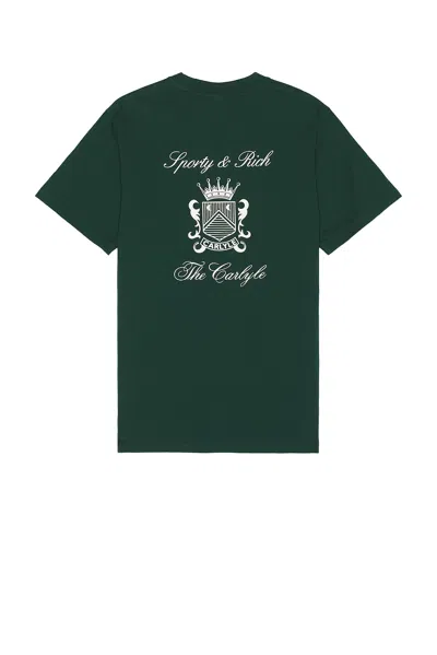 Sporty And Rich X Hotel Carlyle Crest T-shirt In Forest