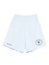 Sporty And Rich X Hotel Du Cap Eden Roc Eden Crest Embroidered Mini Shorts In Blue