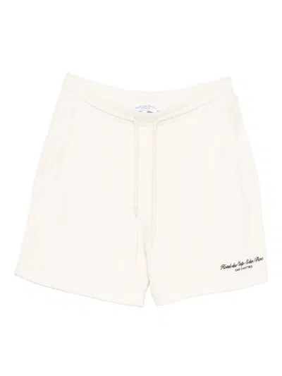 Sporty And Rich X Hotel Du Cap Eden Roc Eden Script Embroidered Mini Shorts In Neutral