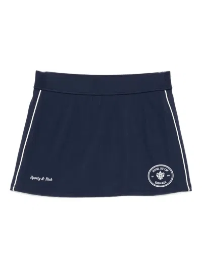 Sporty And Rich X Hotel Eden Rocside-striped Skirt In Blue
