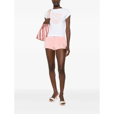 Sporty And Rich X Juicy Couture Crystal-embellished Drawstring Shorts In Pink