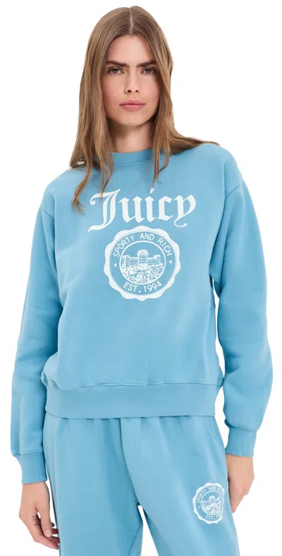 Sporty And Rich X Juicy Couture Emblem Sweatshirt Sky Blue
