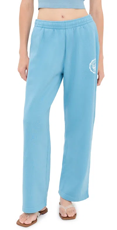 Sporty And Rich X Juicy Couture Emblem Wide Sweatpants Sky Blue