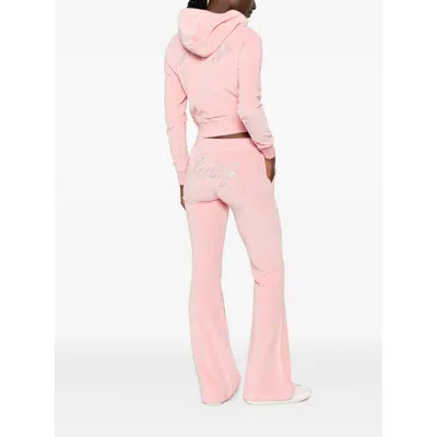 Sporty And Rich X Juicy Couture Logo-embellished Velour Track Pants In Pink