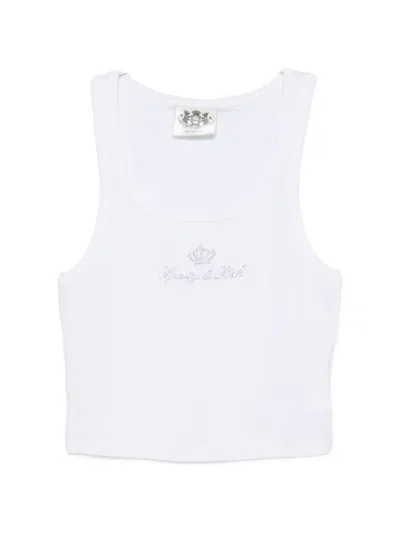 Sporty And Rich X Juicy Couture Rhinestone-embellished Ribbed Tank Top In Multi
