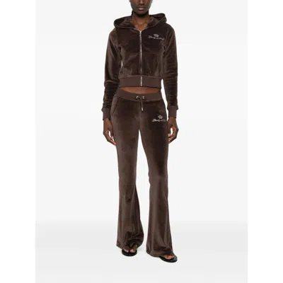 Sporty And Rich X Juicy Couture Rhinestone-embellished Track Pants In Brown